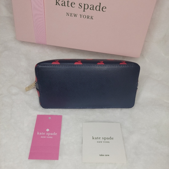 NWT Kate Spade Staci Small Red Apples Cosmetic Case MULTI - Picture 3 of 9